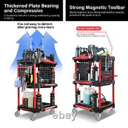 3 Tier Metal Rolling Tool Cart Electric Drill Storage Mechanic Cabinet Organizer