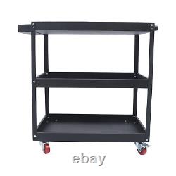 3-Tier Movable Rolling Tool Cart Service Organizer Storage Trolley for Workshops