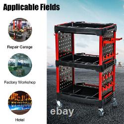 3 Tier Rolling Tool Cart Garage Storage Organizer Utility Car Trolley Tray Box
