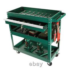 3 Tier Rolling Tool Cart LockableTool Box Garage Storage Organizer Utility Cart