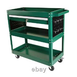 3 Tier Rolling Tool Cart LockableTool Box Garage Storage Organizer Utility Cart
