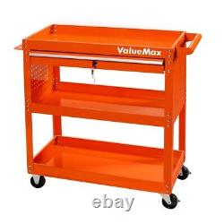 3 Tier Rolling Tool Cart Utility Drawer Tool Cart with Wheels 350lbs Capacity US