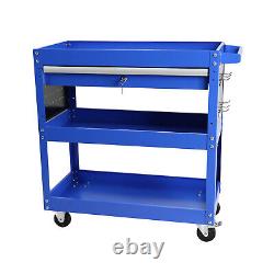 3 Tier Rolling Tool Cart With Drawers Service Cart Tool Organizer with Wheels