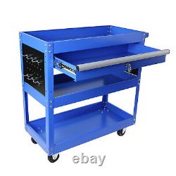 3 Tier Rolling Tool Cart With Drawers Service Cart Tool Organizer with Wheels