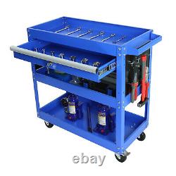 3 Tier Rolling Tool Cart With Drawers Service Cart Tool Organizer with Wheels