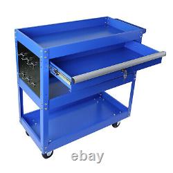 3 Tier Rolling Tool Cart With Drawers Service Cart Tool Organizer with Wheels