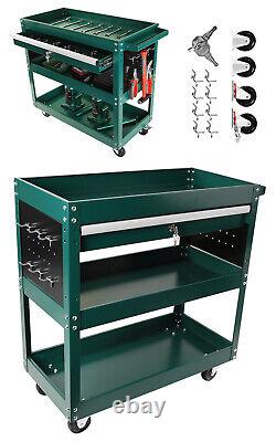 3 Tier Rolling Tool Cart With Drawers Utility Cart Tool Organizer with Wheels