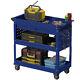 3 Tier Rolling Tool Cart On Wheels Mechanic Storage Organizer With Lockable Drawer