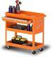 3-tier Rolling Tool Cart On Wheels Metal Mechanic Tool Chest With Locked Drawer