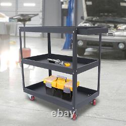 3-Tier Rolling Utility Tool Service Cart Organizer Storage Trolley Heavy Duty