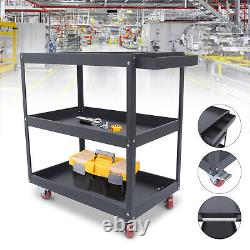 3 Tiers Rolling Storage Organizer Trolley Large Capacity Tool Cart with Wheels