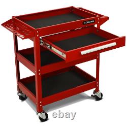 3 Tray Tool Cart Organizer Rolling Utility Garage Storage Decker Home With Drawer