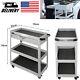 3 Tray Tool Cart Withdrawer Organizer Rolling Utility Decker Mechanic Cabinet Gray