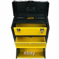 3-in-1 Rolling Tool Box with Wheels Foldable Comfort Handle and Removable Sec