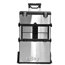 3 in 1 Suitcase Mobile Workshop Tool Chest Cabinet Box Rolling Storage Tools