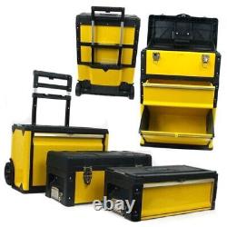 3-in-Rolling Tool Box with Wheels, Foldable Comfort Handle, and Removable 1