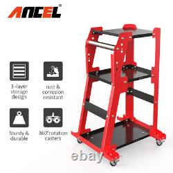 3-layer Utility Rolling Rotation Caster Tool Cart Trolley for Auto Repair Store