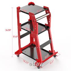 3-layer Utility Rolling Rotation Caster Tool Cart Trolley for Auto Repair Store