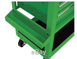 30 in 5 Drawer Green Mechanic's Cart Tool Storage Rolling Workstation Auto Shop