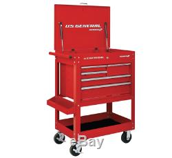 30 in5 Drawer Red Mechanic's Cart Chest Box Auto Shop Roll Swivel Tool Storage