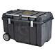 38 In. 63 Gallon Mobile Tool Box Portable Rolling Chest Black Lid Waterproof