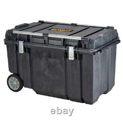 38 in. 63 Gallon Mobile Tool Box Portable Rolling Chest Black Lid Waterproof