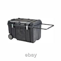 38 in. 63 Gallon Mobile Tool Box Portable Rolling Chest Black Lid Waterproof