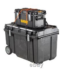 38 in. 63 Gallon Mobile Tool Box Portable Rolling Chest Black Lid Waterproof