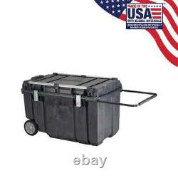 38 in. 63 Gallon Mobile Tool Box Portable Rolling Chest Black Lid Waterproof