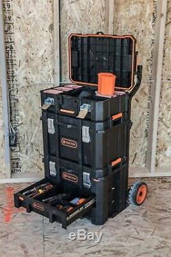 3in1 22 Tool Box Portable Rolling Cart Professional Storage Organizer Toolbox