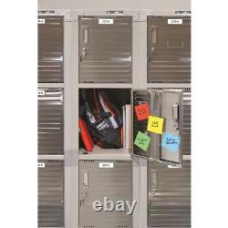 4 Doors Locker Cabinet School Garage Metal Rolling Storage Shelving Stainless