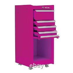4-Drawer & Bulky Storage 18-Gauge Steel Rolling Tool/Salon Cart Pink withLiners