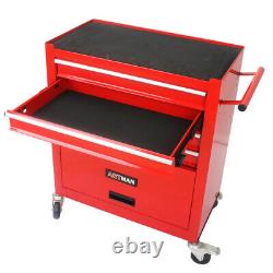 4 Drawer Rolling Tool Box Cart Tool Chest Tools Storage Cabinet with 4 Wheel Red