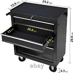 4-Drawer Rolling Tool Cart, Metal Tool Storage Organizer Cabinet Tool ChestwithLock