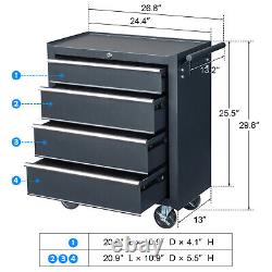 4-Drawer Rolling Tool Cart Tool Storage Cabinet Tool Organizer Box for Garage US
