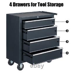 4-Drawer Rolling Tool Cart Tool Storage Cabinet Tool Organizer Box for Warehouse
