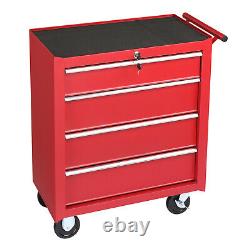 4-Drawer Rolling Tool Cart Tool Storage Cabinet Tool Organizer Box with Handle