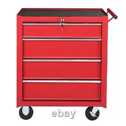 4-Drawer Rolling Tool Cart Tool Storage Cabinet Tool Organizer Box with Handle