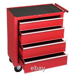 4-Drawer Rolling Tool Cart Tool Storage Cabinet Tool Organizer Box with Handle