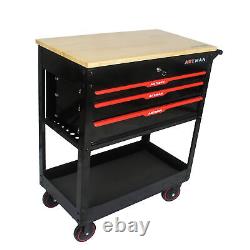 4 Drawer Rolling Tool Cart on Wheels, Tool Storage Cabinet & Tool Box With Tool