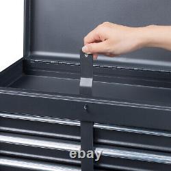 4-Drawer Rolling Tool Chest Storage Cabinet with Wheels & Adjustable Shelf Black