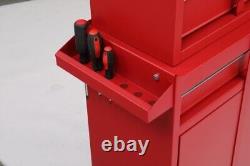 4-Drawer Rolling Tool Chest Storage Cabinet with Wheels & Adjustable Shelf Red