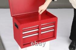 4-Drawer Rolling Tool Chest Storage Cabinet with Wheels & Adjustable Shelf Red