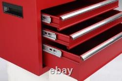 4-Drawer Rolling Tool Chest Storage Cabinet with Wheels & Adjustable Shelf Red