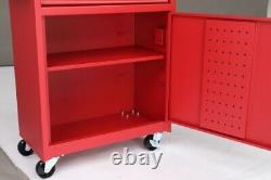 4-Drawer Rolling Tool Chest Storage Cabinet with Wheels & Adjustable Shelf Red