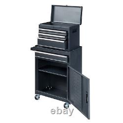 4-Drawer Rolling Tool Chest With Wheels 2-in-1 Organizer Storage Cabinet Tool Box