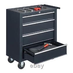 4-Drawer Rolling Tool Chest with Lock & Key Tool Storage Cabinet for Repair Shop