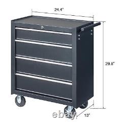 4-Drawer Rolling Tool Chest with Lock & Key, Tool Storage Cabinet with Wheels US