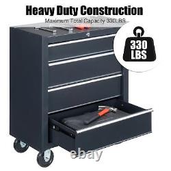 4-Drawer Rolling Tool Chest with Lock & Key, Tool Storage Cabinet with Wheels US