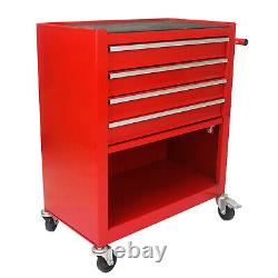 4 Drawers Rolling Tool Box Cart Chest Tool Garage Storage Cabinet with Wheels